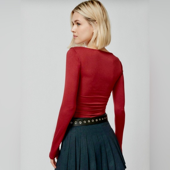 NWT Urban Outfitters Silence + Noise Victoria Long Sleeve, Square Neck Top, L - Picture 3 of 11